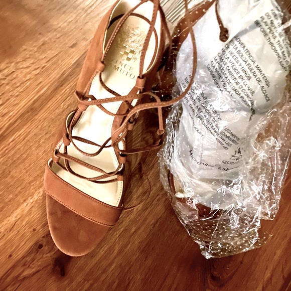 Suede String Up Sandle - Picture 1 of 2